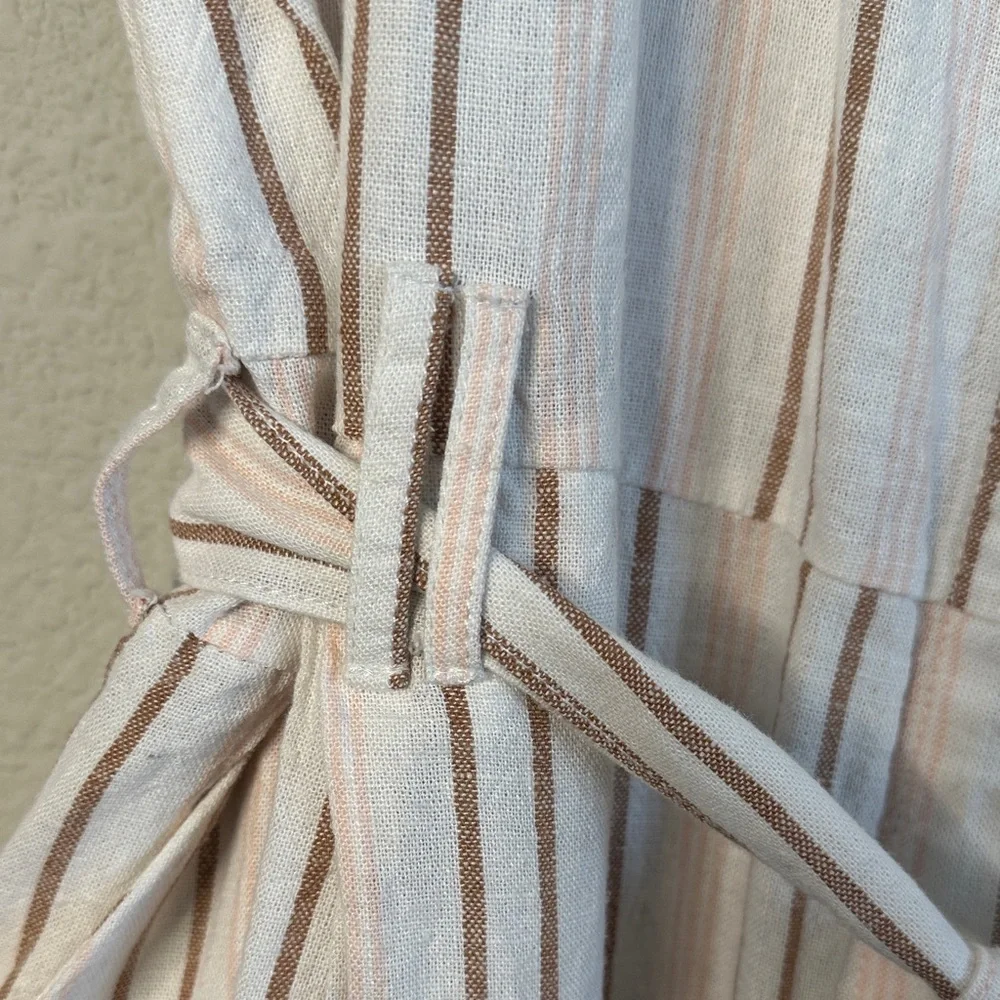 Rafaella Cream and Brown‎ Striped Jumpsuit